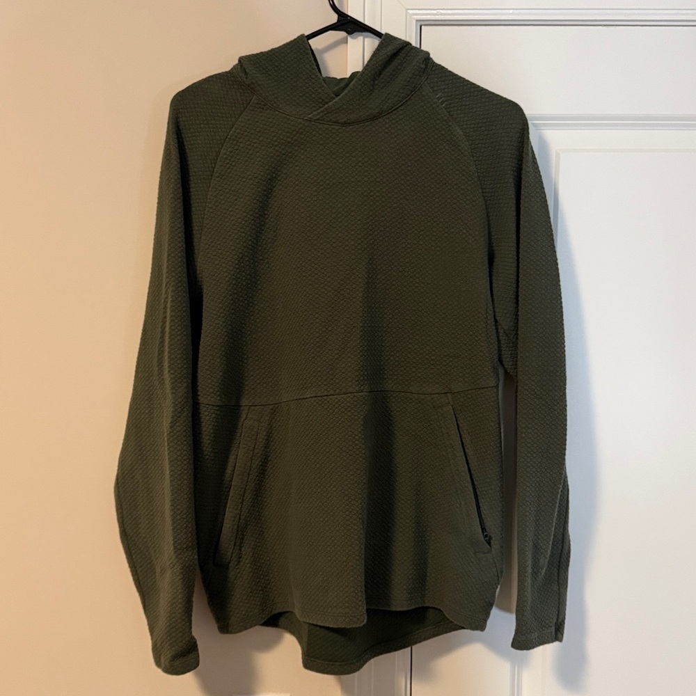 Lululemon Men’s M Green At Ease Hoodie Textured Pullover Performance Athletic